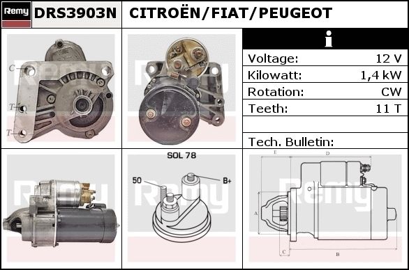 DELCO REMY Starter DRS3914